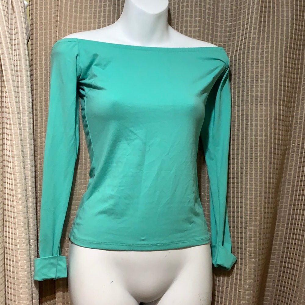 Turquoise off shoulder longsleeve